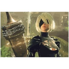 Картина по номерам на холсте nier девушка - 2