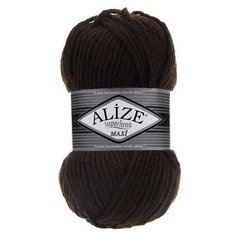 Пряжа Alize Superlana Maxi (Ализе Суперлана Макси) - 3 мотка 26 коричневый 75% акрил, 25% шерсть 100м/100г