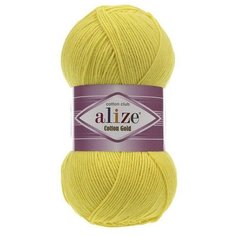 Пряжа Alize Cotton Gold (Ализе Коттон Голд) - 1 моток 110 желтый 55% хлопок, 45% акрил 330м/100г