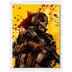 Картина по номерам на холсте Игра call of duty (PS 5, PS 4, PS 3, Xbox 360, Xbox ONE, PC, ios) - 9401 В 30x40