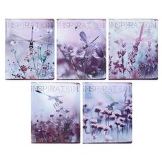 Тетрадь 48 листов клетка "Лавандовое настроение", обложка мелованный картон, металлизация, микс./В упаковке шт: 10 Альт