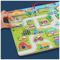 Магнитная игра-головоломка для детей "Мой город", деревянная игрушка для малышей, магнитная головоломка для малышей, магнитная доска, 43 элемента Нет бренда