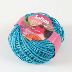 Пряжа 100% джут "Softino Jute Colored" 50м ±2м голубой 50 гр нет бренда