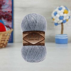 Пряжа ALIZE ANGORA GOLD SIMLI, светлый джинс - 221, 5% металлик, 20% шерсть, 75% акрил, 5 мотков, 100 г, 500 м.