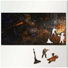 Пазл из дерева с фигурками, 230 деталей, 46х23 см игры Alien Soldier Alien Soldier - 5695 Puzzle Wood