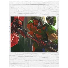 Картина по номерам на холсте игра Doom 3 (PS, Xbox, PC, Switch) - 9802 Г 30x40
