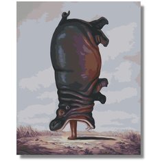 Картина по номерам " Бегемот " холст на подрамнике 40 х 60