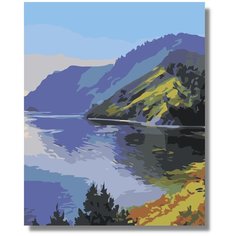 Картина по номерам "Пейзаж летний водоем" холст на подрамнике 40х50