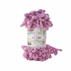 Пряжа ALIZE Puffy (Alize), роза - 98, 100% микрополиэстер, 5 мотков, 100 г, 9.5 м.