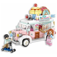Конструктор LOZ mini Фургон со сладостями 582 детали NO. 1738 Sweet Van Creative Series