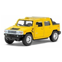 Машинка инерционная Hummer H2 SUT 2005 желтая металл Kinsmart