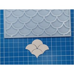 Силиконовая форма для миниатюрной мозаики "Вееры" строймини 41 шт, миниатюра, макет, диорама, кукольный дом