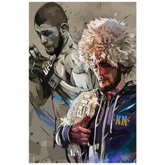 Картина по номерам на холсте Спорт UFC MMA (Хабиб Нурмагомедов) - 7883 В 60x40