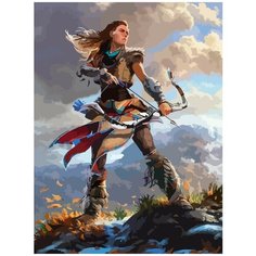 Картина по номерам на холсте игра Horizon Zero Dawn (Элой) - 8917 В 30x40