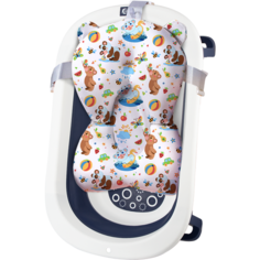 Комплект для купания новорожденных LaLa-Kids, матрасик-горка для купания, ванночка темно-коричнева