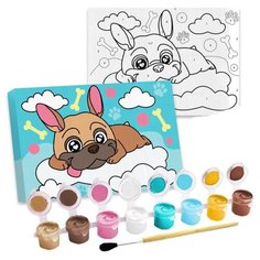 Картина по номерам ТероПром 9071315 «Щенок на облачке» 21х15 см