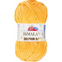 Пряжа Himalaya Dolphin Baby, 1 моток (120 м,100 г) плюшевая, цвет 80368 оранжевый