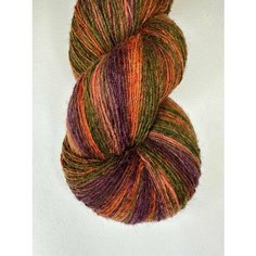 Пряжа для вязания шерсть 6/1 dark lila-khaki-red 182-195 грамм Нет бренда