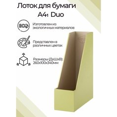 Лоток / Органайзер для бумаг вертикальный A41 Duo, дерево, цвет салатовый Нет бренда