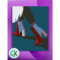 Картина по номерам на холсте Минимализм - Ботильоны, 30 х 40 см КУЛЬТУРА ЦВЕТА