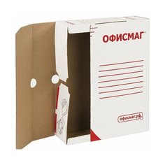 Короб архивный Офисмаг (260х325мм, 75мм, до 700л, гофрокартон) белый (123017), 10шт.