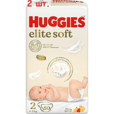Подгузники детские Elite Soft 2, 4-6 кг, 50 шт (2 шт.) Huggies