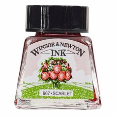 Тушь Winsor&Newton для рисования, алый, стекл. флакон 14мл (1005601), 6шт.