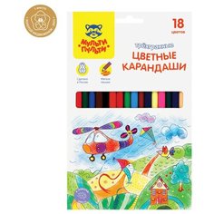 Карандаши цветные 18 цветов Мульти-Пульти "Невероятные приключения" (L=177мм, D=7мм, 3гр) картон, европодвес (CP_41054), 16 уп.