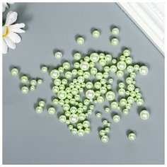 Декор для творчества пластик "Шарики. Светлая зелень" d=1,5-8 мм, набор 10 гр Нет бренда