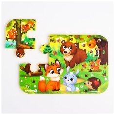 Пазл для ванны (головоломка), "Лесные зверята", 6 деталей