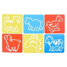 Трафареты "Домашние животные" лист бумаги (набор 6 шт) Noname