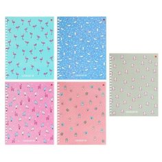 Тетрадь 48 листов в клетку на гребне "Ламы", обложка мелованный картон, глянцевая ламинация, микс Альт