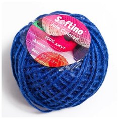 Пряжа 100% джут "Softino Jute Colored" 50м ±2м синий 50 гр
