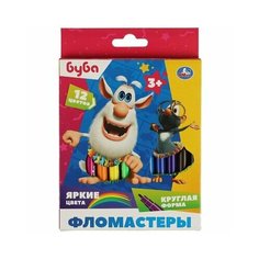 Фломастеры буба 12 цветов, круглые Умка