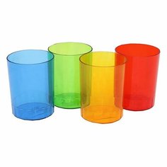 Подставка-стакан для пишущих принадлежностей "Силуэт" Calligrata, 4 полупрозрачных цвета, микс
