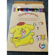 Набор цветных карандашей Pompompurin, 18 цв. Нет бренда