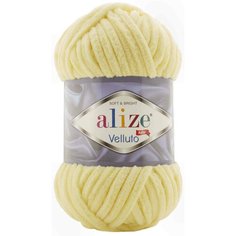 Пряжа Alize Velluto светлый лимон (13), 100%микрополиэстер, 68м, 100г, 5шт