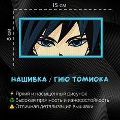 Нашивка, Патч, Шеврон Аниме Клинок Рассекающий Демонов, Гию Томиока Нет бренда