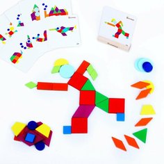 Мозаика «Фигурки» 44 фигурки, 48 заданий, тканевый мешочек Россия