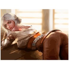 Картина по номерам на холсте эротика (Хентай, Цири, девушка, nude) - 7078 Г 30x40