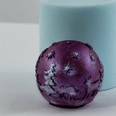 Силиконовая форма для мыла шар Звездный лес, для свечей гипса 1шт 5 х 5 х 4,5 см Нет бренда