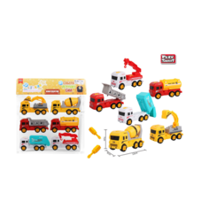 Конструктор-набор машины "Строительные машины", разборные машинки, в пакете, набор машинок (собирайка), Play smart ,1309_1