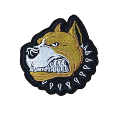 Нашивка ( шеврон патч ) тактическая Питбуль вышитая на липучке 7х7 черная нет