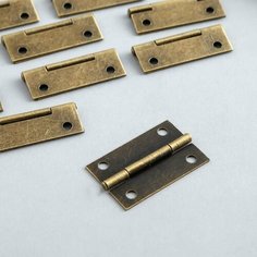 Петля для шкатулки металл с прямыми углами бронза 2,5х3,8 см, 10 шт. Китай