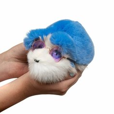 Мягкая игрушка ежик из натурального меха кролика рекс синий Holich Toys