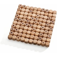 Бусины деревянные, кубик, 12*12мм, отв 3.2-3.4мм, бук, без покрытия, 100шт. Iteso