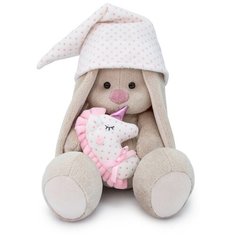 Мягкая игрушка Зайка 23 см с розовой подушкой - единорогом Нет бренда