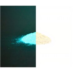 Люминофор порошок MHB-5DW бесцветный влагостойкий свечение бирюзовое / люминесцентный / для акриловой базы, лаков, эпоксидки, творчества - 30 гр Веста