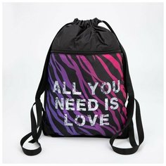 Мешок для обуви, отдел на шнурке, наружный карман, цвет чёрный Нет бренда