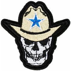 Нашивка, шеврон, патч (patch) Череп шерифа, размер 6,8*6,7 см Нет бренда